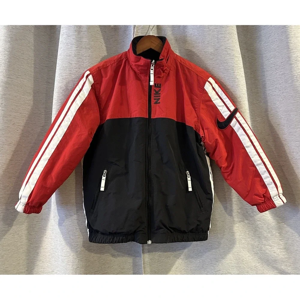 Vintage Nike Reversible Full Zip Jacket Coat Youth Boys‎ Medium 10-12